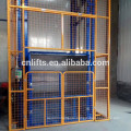 warehouse hydraulic goods lift electric freight elevator with steel mesh enclosures